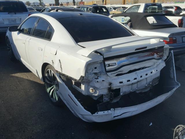 2C3CDXEJ1DH512044 - 2013 DODGE CHARGER SR WHITE photo 3