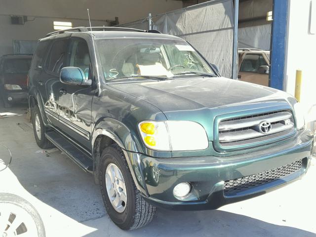 5TDZT38A52S116467 - 2002 TOYOTA SEQUOIA LI GREEN photo 1