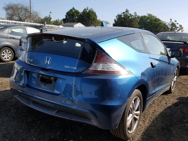 JHMZF1C69CS002784 - 2012 HONDA CR-Z EX BLUE photo 4