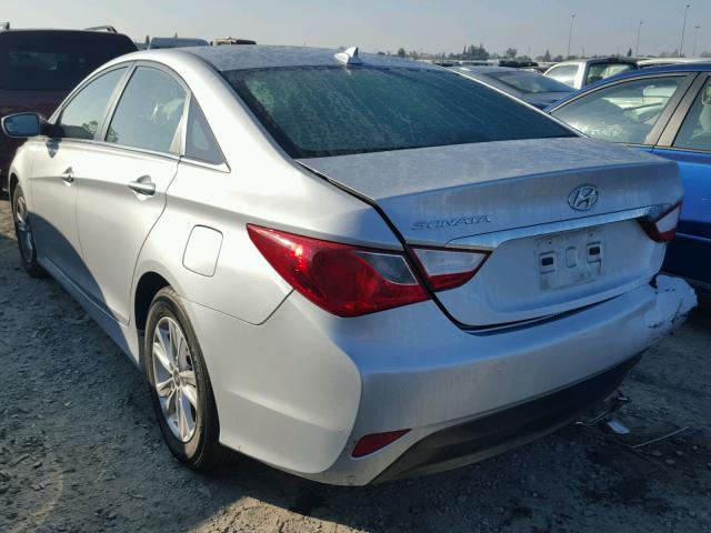 5NPEB4AC9EH935477 - 2014 HYUNDAI SONATA GLS SILVER photo 3