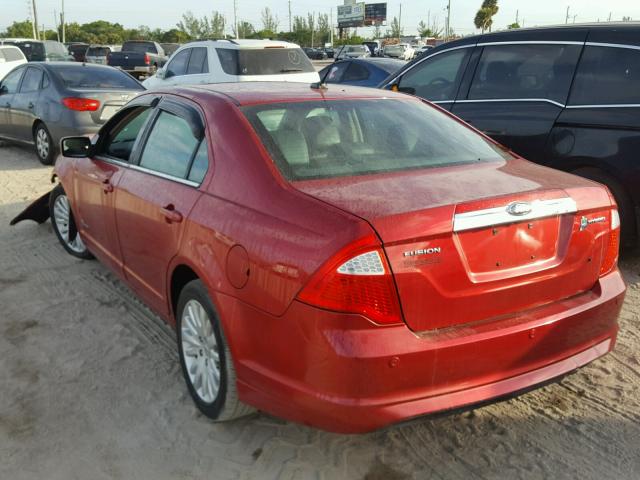 3FADP0L38BR316175 - 2011 FORD FUSION HYB RED photo 3