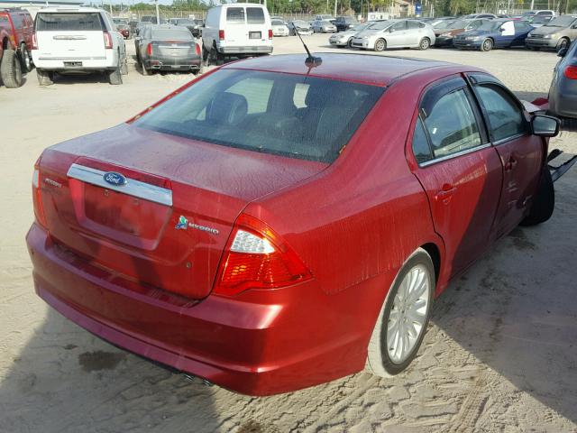 3FADP0L38BR316175 - 2011 FORD FUSION HYB RED photo 4