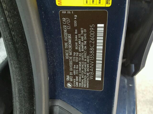 WBANV13588CZ60095 - 2008 BMW 528 XI BLUE photo 10