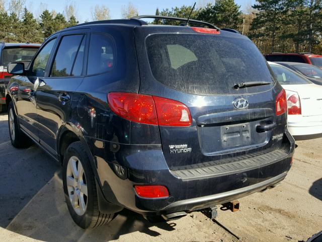 5NMSH73E37H115090 - 2007 HYUNDAI SANTA FE S BLACK photo 3