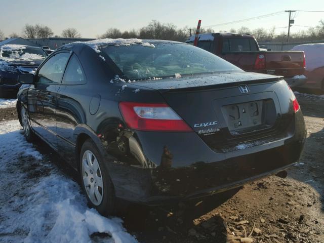 2HGFG12618H572670 - 2008 HONDA CIVIC LX BLACK photo 3