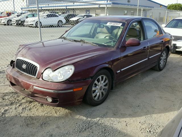 KMHWF35H75A097848 - 2005 HYUNDAI SONATA GLS BURGUNDY photo 2