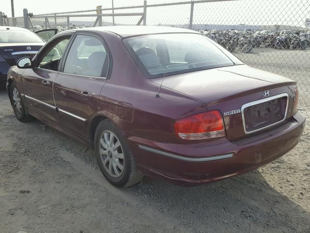 KMHWF35H75A097848 - 2005 HYUNDAI SONATA GLS BURGUNDY photo 3