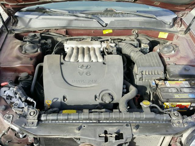 KMHWF35H75A097848 - 2005 HYUNDAI SONATA GLS BURGUNDY photo 7