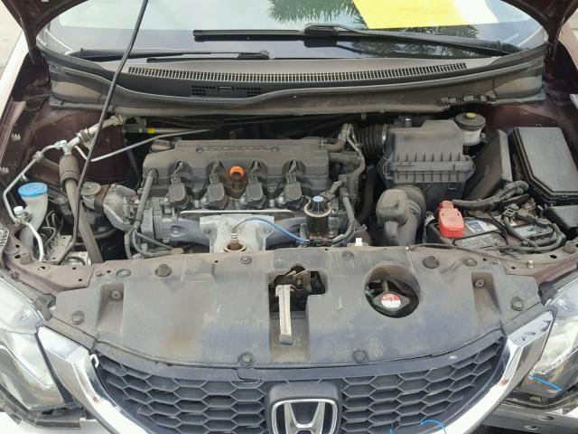 2HGFB2F57DH530388 - 2013 HONDA CIVIC LX BURGUNDY photo 7