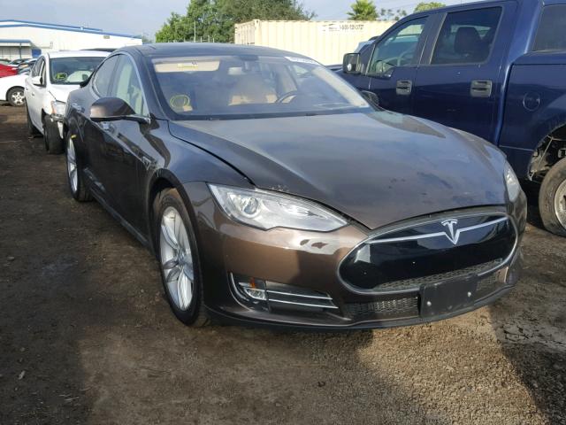 5YJSA1DN3DFP17954 - 2013 TESLA MODEL S بني صورة 1