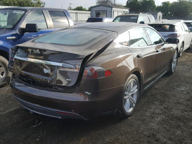 5YJSA1DN3DFP17954 - 2013 TESLA MODEL S BROWN photo 4