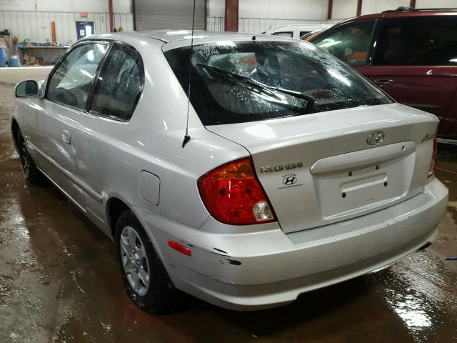 KMHCG35C65U351391 - 2005 HYUNDAI ACCENT GS SILVER photo 3