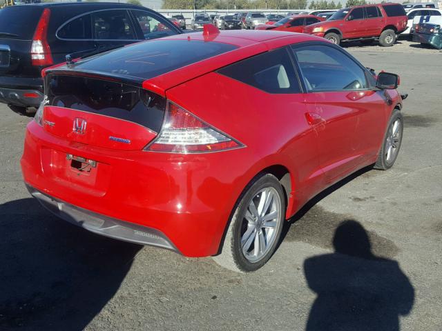 JHMZF1C64BS012119 - 2011 HONDA CR-Z EX RED photo 4