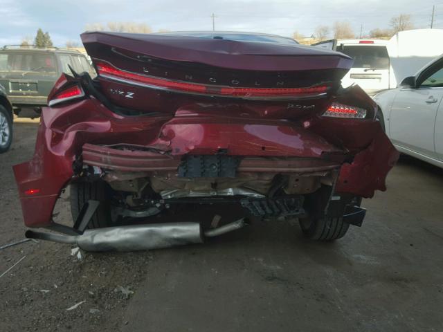 3LN6L2J9XGR617910 - 2016 LINCOLN MKZ RED photo 9