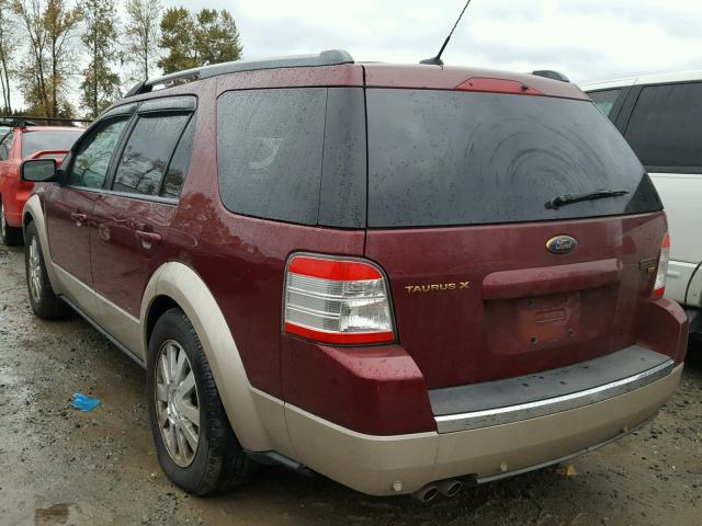 1FMDK08W18GA13228 - 2008 FORD TAURUS X E MAROON photo 3