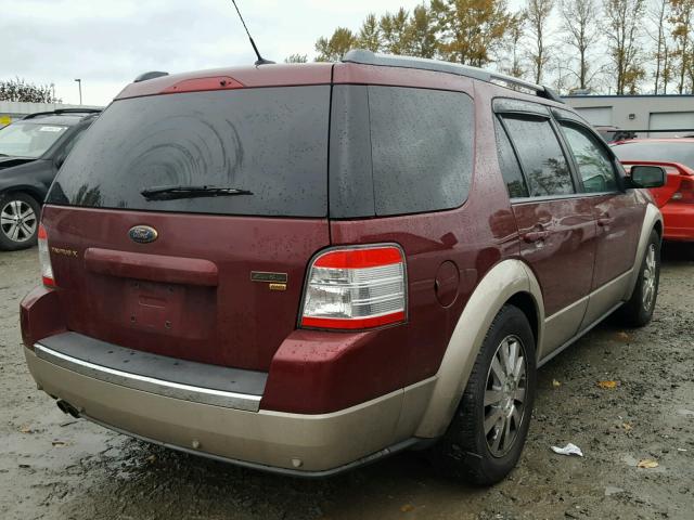 1FMDK08W18GA13228 - 2008 FORD TAURUS X E MAROON photo 4