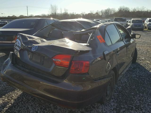 3VW2K7AJ4BM372537 - 2011 VOLKSWAGEN JETTA BASE BROWN photo 4