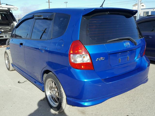 JHMGD376X8S008085 - 2008 HONDA FIT SPORT BLUE photo 3