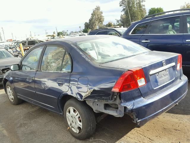 2HGES16533H546852 - 2003 HONDA CIVIC LX BLUE photo 3