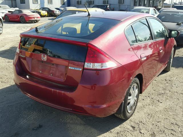 JHMZE2H56AS032041 - 2010 HONDA INSIGHT LX BURGUNDY photo 4