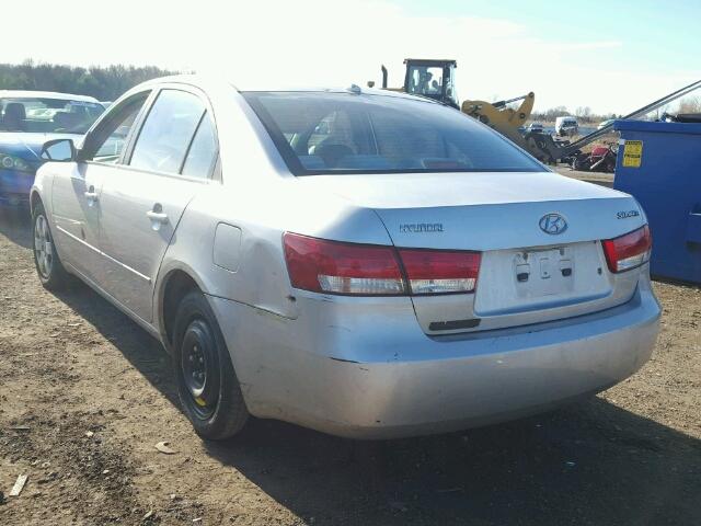 5NPET46C98H400837 - 2008 HYUNDAI SONATA GLS SILVER photo 3