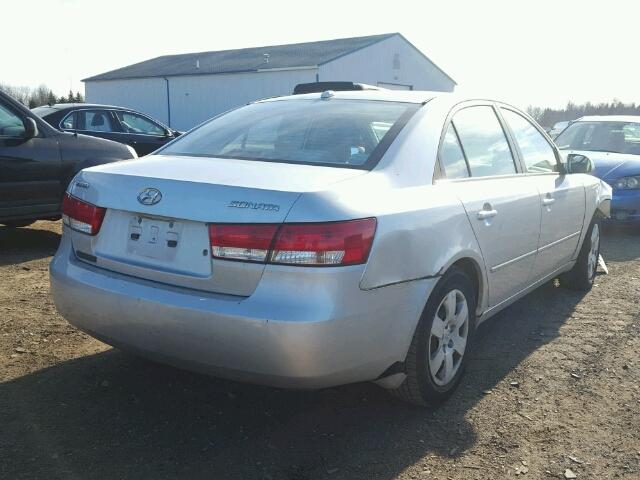 5NPET46C98H400837 - 2008 HYUNDAI SONATA GLS SILVER photo 4