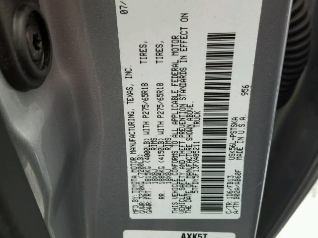 5TFDY5F13FX485211 - 2015 TOYOTA TUNDRA CRE SILVER photo 10