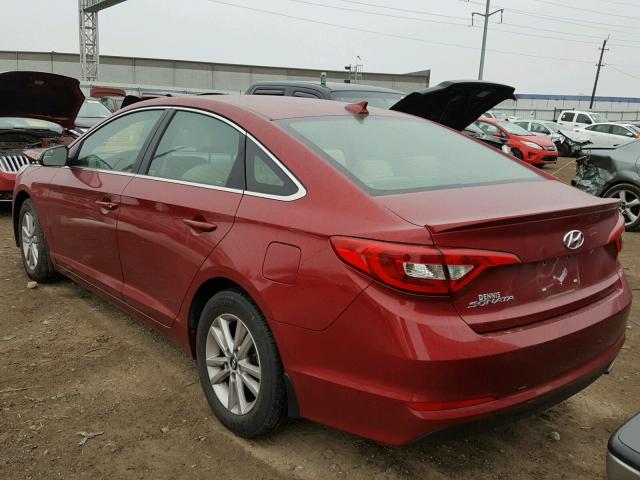 5NPE24AF4FH226662 - 2015 HYUNDAI SONATA SE RED photo 3