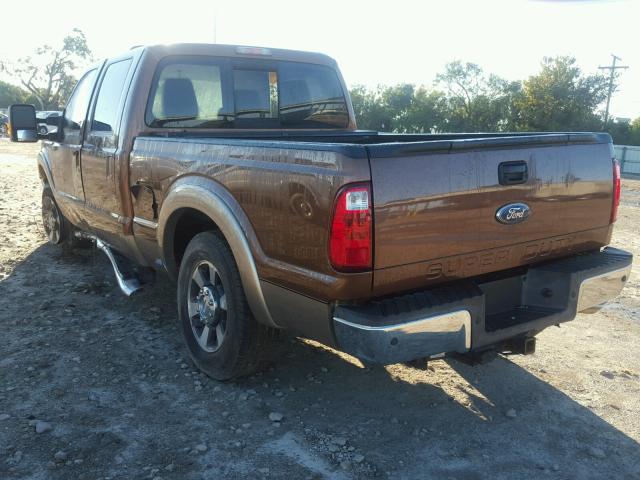 1FT7W2A63BEB07934 - 2011 FORD F250 SUPER BROWN photo 3