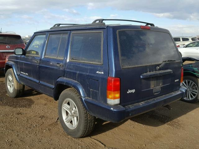 1J4FF58SXYL272345 - 2000 JEEP CHEROKEE C BLUE photo 3