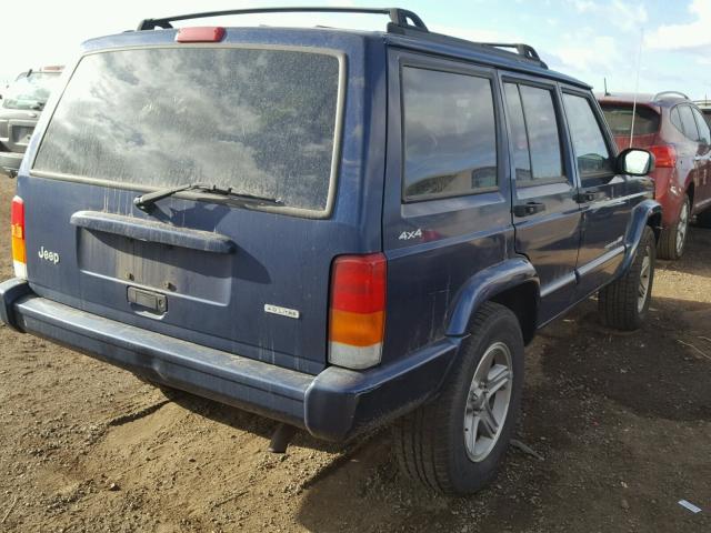 1J4FF58SXYL272345 - 2000 JEEP CHEROKEE C BLUE photo 4