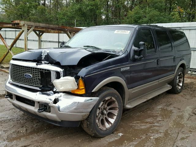 1FMNU42F5YEC87929 - 2000 FORD EXCURSION BLUE photo 2