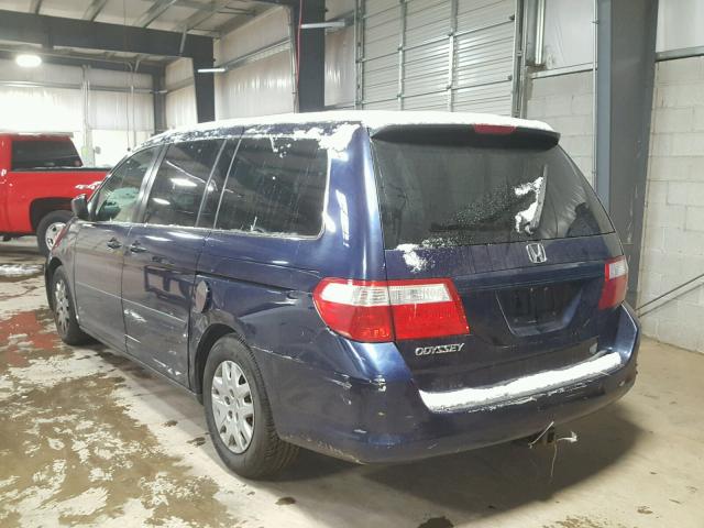 5FNRL38276B086262 - 2006 HONDA ODYSSEY LX BLUE photo 3