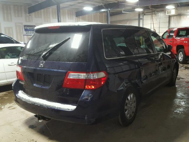 5FNRL38276B086262 - 2006 HONDA ODYSSEY LX BLUE photo 4