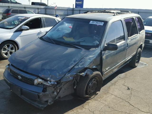 4N2DN1119VD814211 - 1997 NISSAN QUEST XE GREEN photo 2