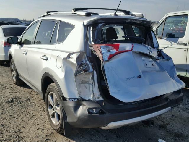 JTMRFREV0FD147905 - 2015 TOYOTA RAV4 XLE SILVER photo 3