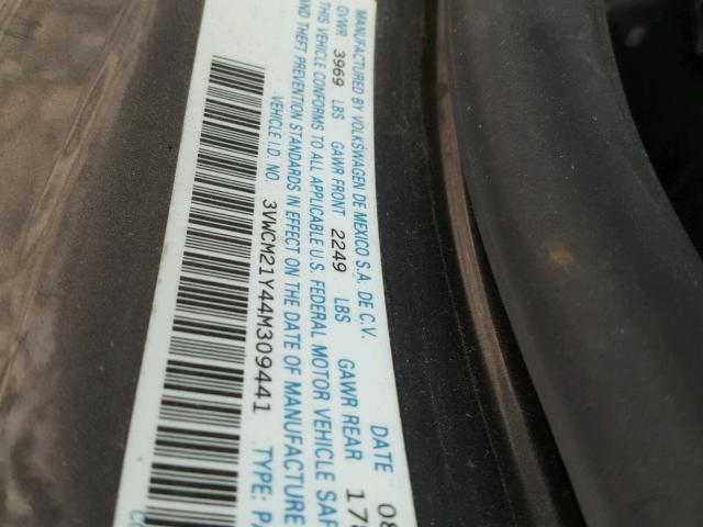 3VWCM21Y44M309441 - 2004 VOLKSWAGEN NEW BEETLE 灰色 照片 10