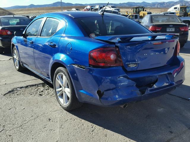 1C3CDZAG4EN104832 - 2014 DODGE AVENGER SE BLUE photo 3