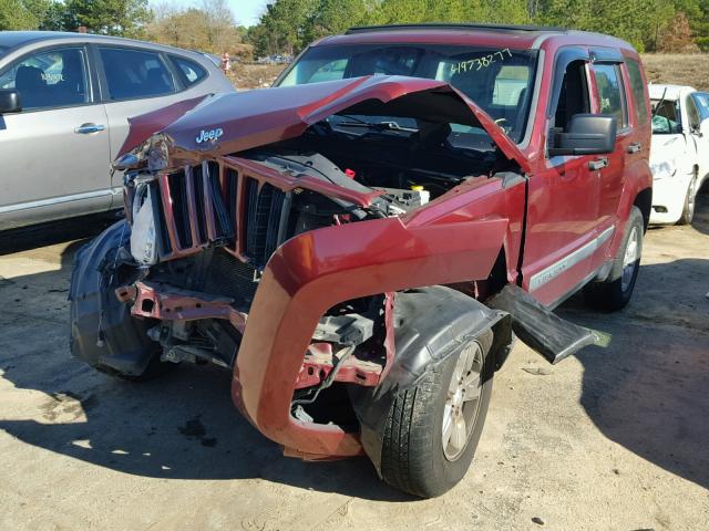 1J8GP28K29W523695 - 2009 JEEP LIBERTY SP MAROON photo 2