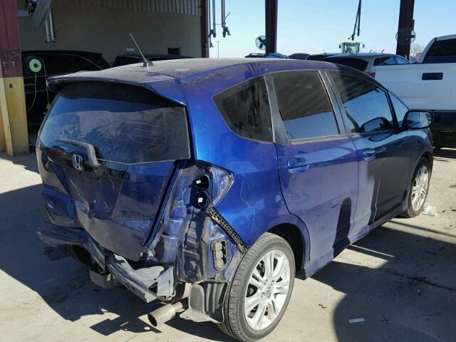 JHMGE88489S031258 - 2009 HONDA FIT SPORT BLUE photo 4