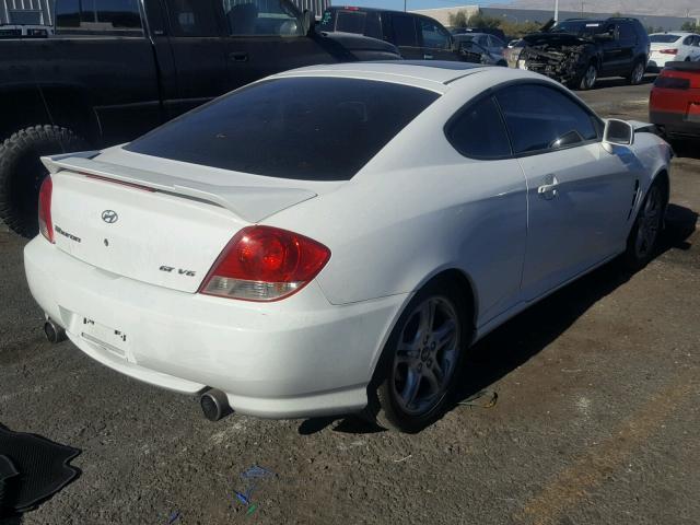 KMHHN65F36U225093 - 2006 HYUNDAI TIBURON GT WHITE photo 4