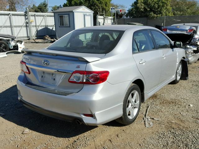 5YFBU4EE1DP115856 - 2013 TOYOTA COROLLA BA SILVER photo 4