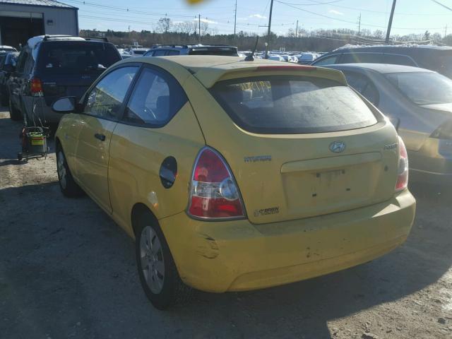 KMHCM36CX8U067046 - 2008 HYUNDAI ACCENT GS YELLOW photo 3