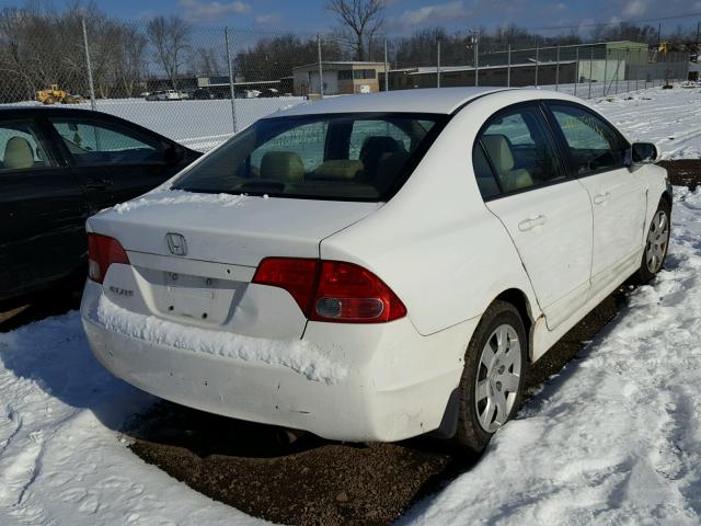 2HGFA16508H347773 - 2008 HONDA CIVIC LX WHITE photo 4