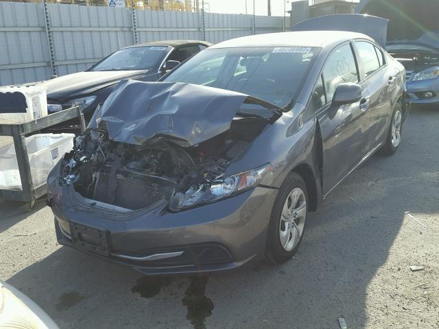 19XFB2F50DE266070 - 2013 HONDA CIVIC LX SILVER photo 2