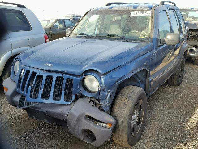 1J4GL48K24W152314 - 2004 JEEP LIBERTY SP BLUE photo 2