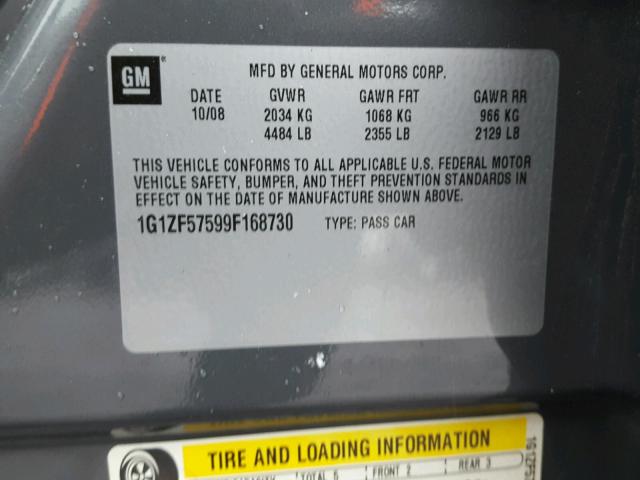 1G1ZF57599F168730 - 2009 CHEVROLET MALIBU HYB 灰色 照片 10