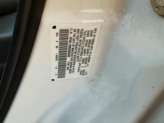 5FNRL18953B058828 - 2003 HONDA ODYSSEY EX WHITE photo 10