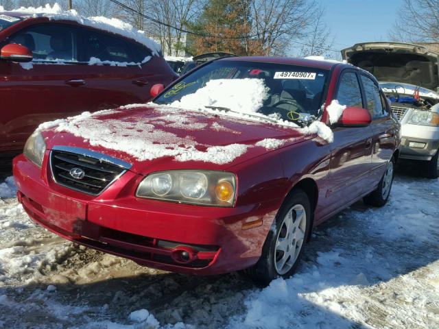 KMHDN46D04U791581 - 2004 HYUNDAI ELANTRA GL RED photo 2