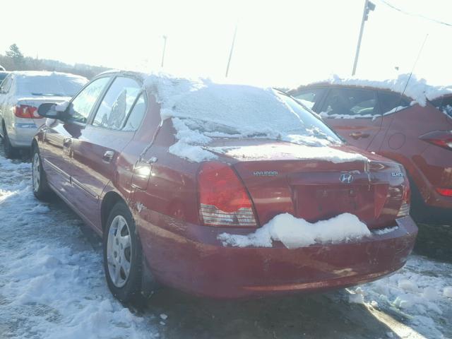 KMHDN46D04U791581 - 2004 HYUNDAI ELANTRA GL RED photo 3